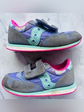 Saucony Kids Jazz Hook & Loop Sneakers Periwinkle Size 10.5